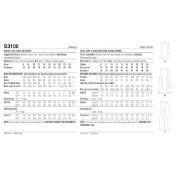 Lang figursyet vest bukser og nederdel Simplicity snitmønster S3108