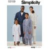 Badekåbe og pyjamasbukser til hele familien Simplicity snitmønster S3109
