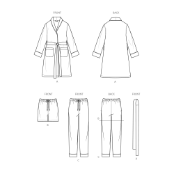 Badekåbe og pyjamasbukser til hele familien Simplicity snitmønster S3109