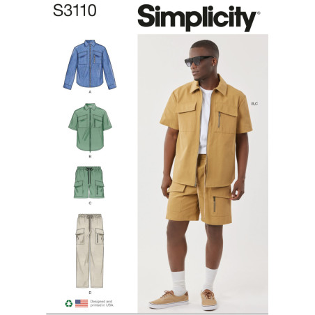 Herre sommertøj Simplicity snitmønster S3110