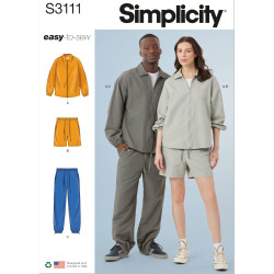 Fritidstøj Ham og hende Simplicity snitmønster S3111