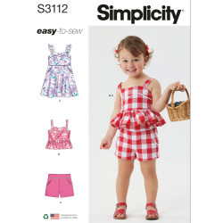 Sommertøj til småpigerne Simplicity snitmønster S3112