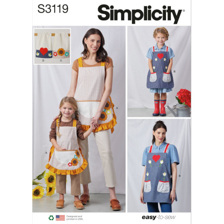 Forklæde og køkken ting Simplicity snitmønster S3119