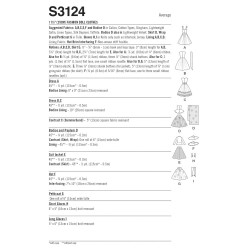 Dukketøj til 29 cm dukke Simplicity snitmønster S3124