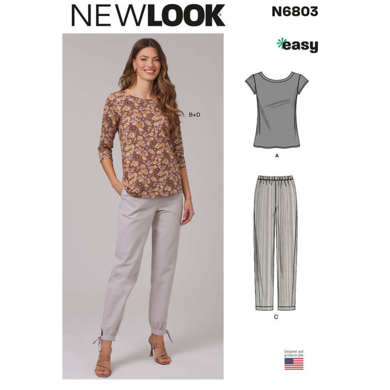 New Look N6803 symønster – Strikkede toppe og bukser Str. 34-44