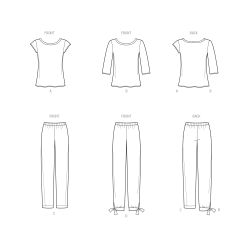 New Look N6803 symønster – Strikkede toppe og bukser Str. 34-44