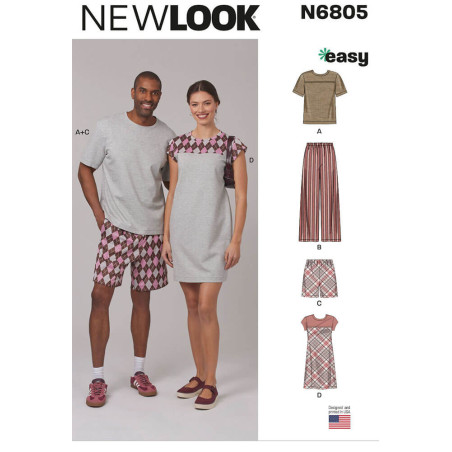 New Look N6805 symønster – Unisex nattøj Str. SX-XL