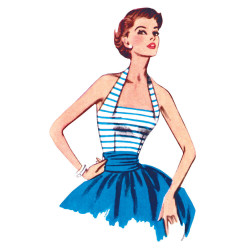 1950ér vintage Halterneck Top symønster