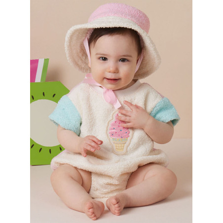 Babytøj Bodystocking og bøllehat symønster S3144