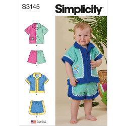 Babytøj skjorte og shorts symønster S3145