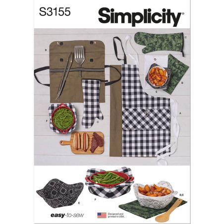 Grill og picnic tilbehør  Simplicity snitmønster S3155 os