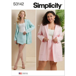 Habitjakke og shorts også plusmode Simplicity snitmønster S3142