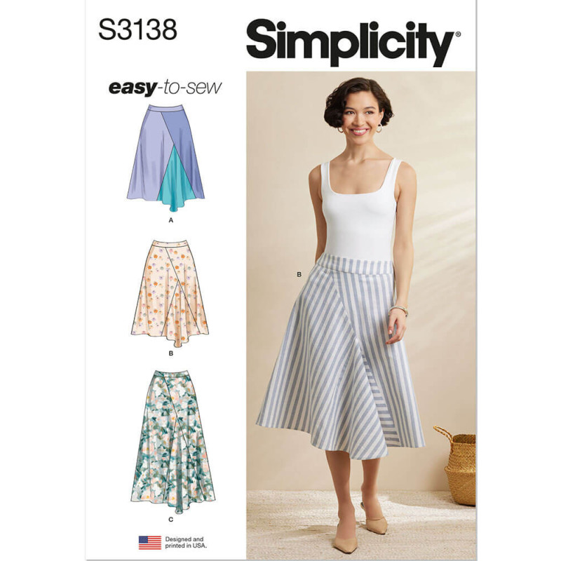 Nederdel også plusmode Simplicity snitmønster S3138