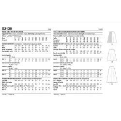 Nederdel også plusmode Simplicity snitmønster S3138
