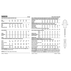 New Look N6809 – bagside med mål og stof-forbrug til kjole og jakke