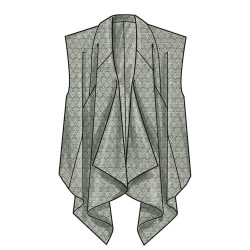 Modelbillede af New Look N6817, afslappet vest elegant drapering.