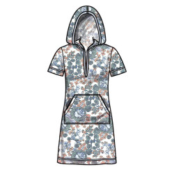 Modelbillede af New Look N6818, hættetrøje  med løs pasform, unisex.