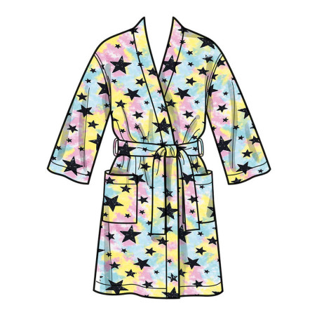 Modelbillede af New Look N6820, badekåbe  i børne-loungewear.