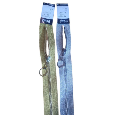 Delbar 6 mm lynlås med guld eller sølv bånd og metaltænder – dekorativ lynlås til jakker og cardigans