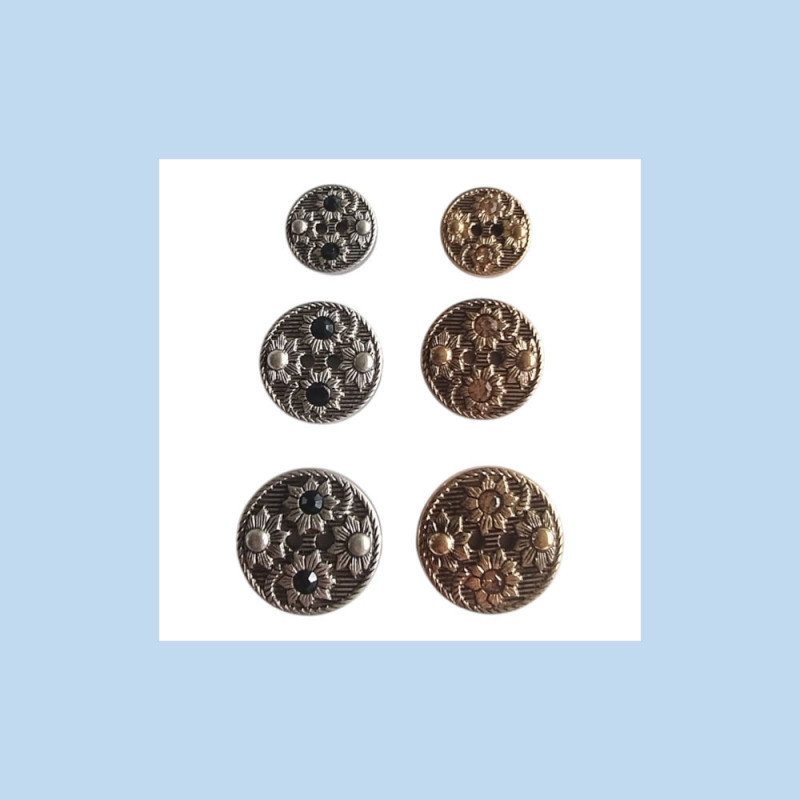 Metal look nylon knap – 2 huller