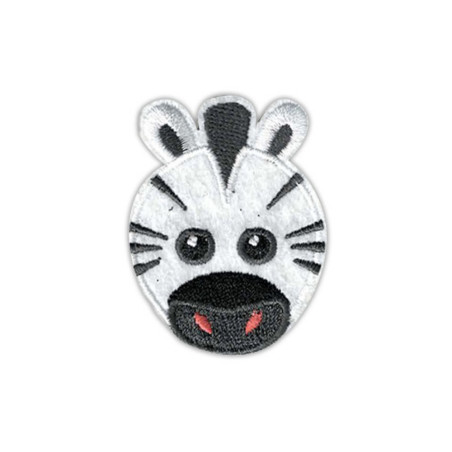 Broderet zebrahovede strygemærke og selvklæbende