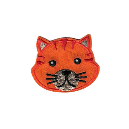 Broderet kathoved strygemærke og selvklæbende