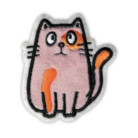 Selvklæbende strygemærke kat med orange plet – 8277-07