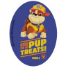 Printet Paw Patrol strygemærke til tøj - Rubble ovalt 8 x 11 cm, blå ba