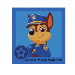 Printet Paw Patrol strygemærke til tøj - Chase firkantet 6,5 x 6 cm