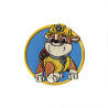 Rundt broderet Rubble Paw Patrol strygemærke Ø 6,5 cm