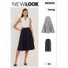 New Look N6825 snitmønster – marineblå klokkenederdel med sidepaneler og kontraststikninger