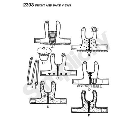 Tøj til små hunde  Simplicity snitmønster S2393