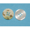 Mat hvid/meleret hvid/grøn knap kan vendes 20mm
