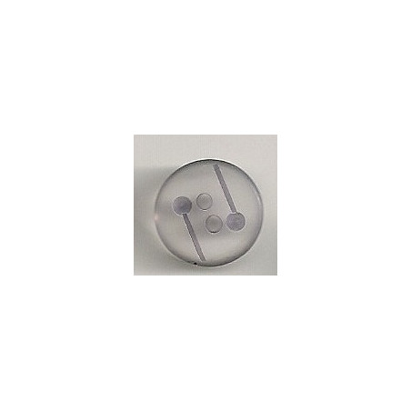 Transperant knap m/lilla streg  15mm