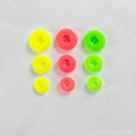Knap 4-huls, Neon farver
