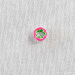 Pink/grøn knap 2-huls 13mm