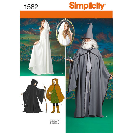 Snitmønster kostume, Kappe, tunika og hat