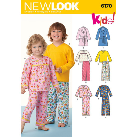 Pyjamas og badekåbe dreng/pige Snitmønster