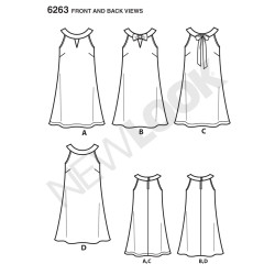 Sommerkjole 4 varianter Snitmønster