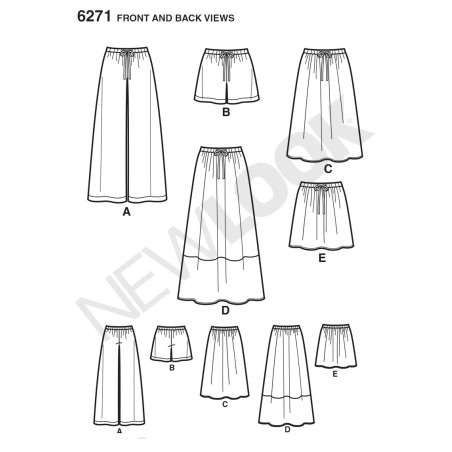 Nederdel, shorts  og bukser Snitmønster