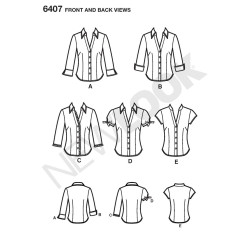 Skjortebluse 5 varianter Snitmønster NEW LOOK EASY