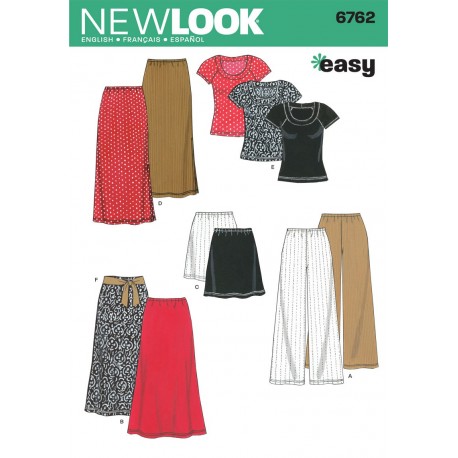 Nederdel,bukser og bluse Snitmønster NEW LOOK easy