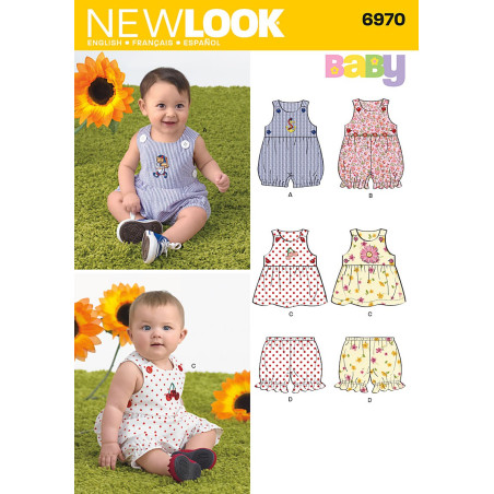 Babytøj,kjole,bukser og dragt Snitmønster NEW LOOK
