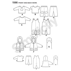 Babyjakke, bukser, hue og vest Snitmønster 