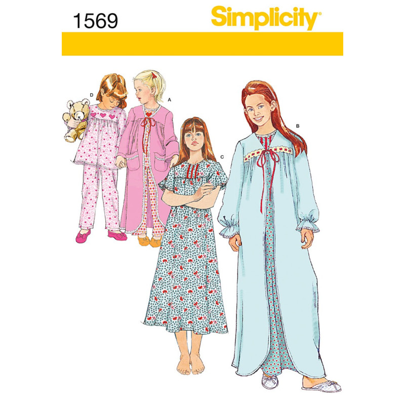 Natkjole og Pyjamas, børn Snitmønster Natkjole og Pyjamas, børn Snitmønster