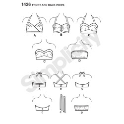 Bekinitop 1950 retro 4 varianter  snitmønster