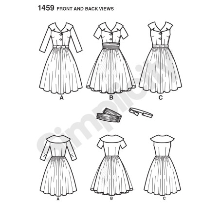 Kjole 1950 Retro også plusmode snitmønster