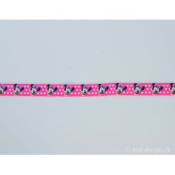 Minnie Mouse folde elastik pink 15mm
