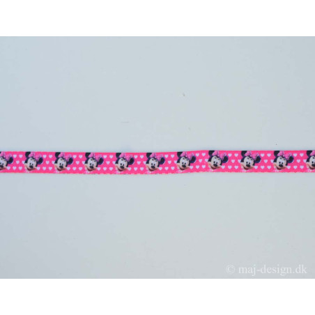 Minnie Mouse folde elastik pink 15mm