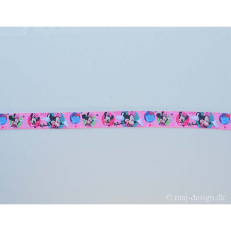 Minnie og Mickey Mouse folde elastik 15mm